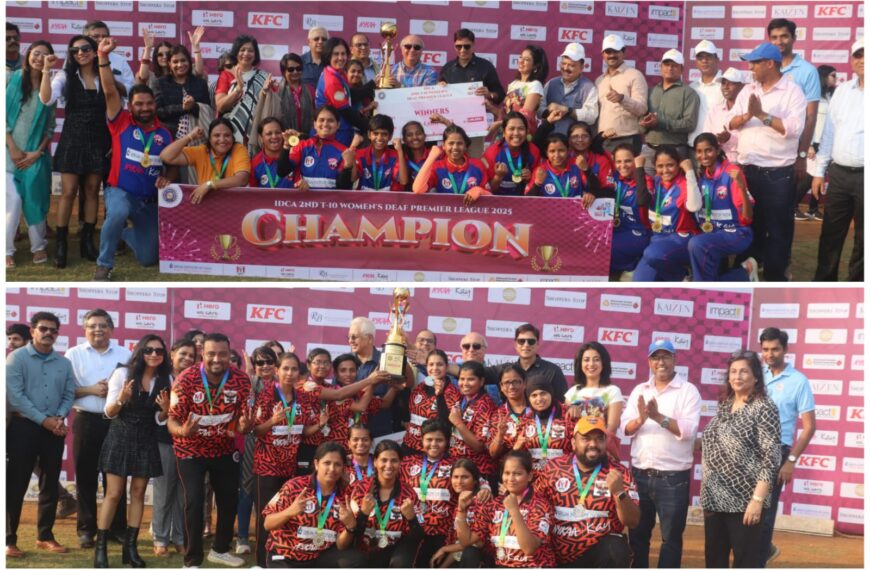 Deaf Delhi Bulls crowned champions of the IDCA’s 2nd T10 Women’s Deaf Premier League.The tournament finale between Deaf Delhi Bulls and Deaf Hyderabad Eagles proved to be an electrifying contest. -satish Kumar Mumbai